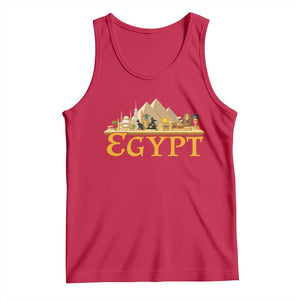 Ancient Egypt Pyramids Sphinx Graphic Tank Top Vintage Egypt Anubis History Buff Travel Souvenir TS02 Red Print Your Wear