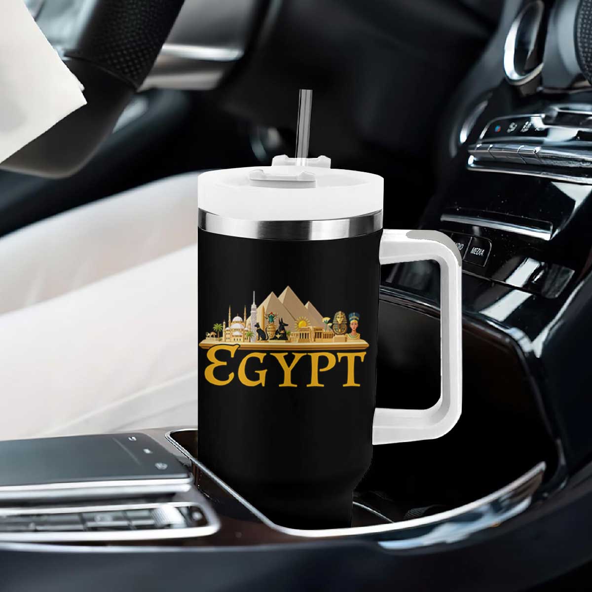 Ancient Egypt Pyramids Sphinx Graphic Tumbler With Handle Vintage Egypt Anubis History Buff Travel Souvenir TS02 Print Your Wear