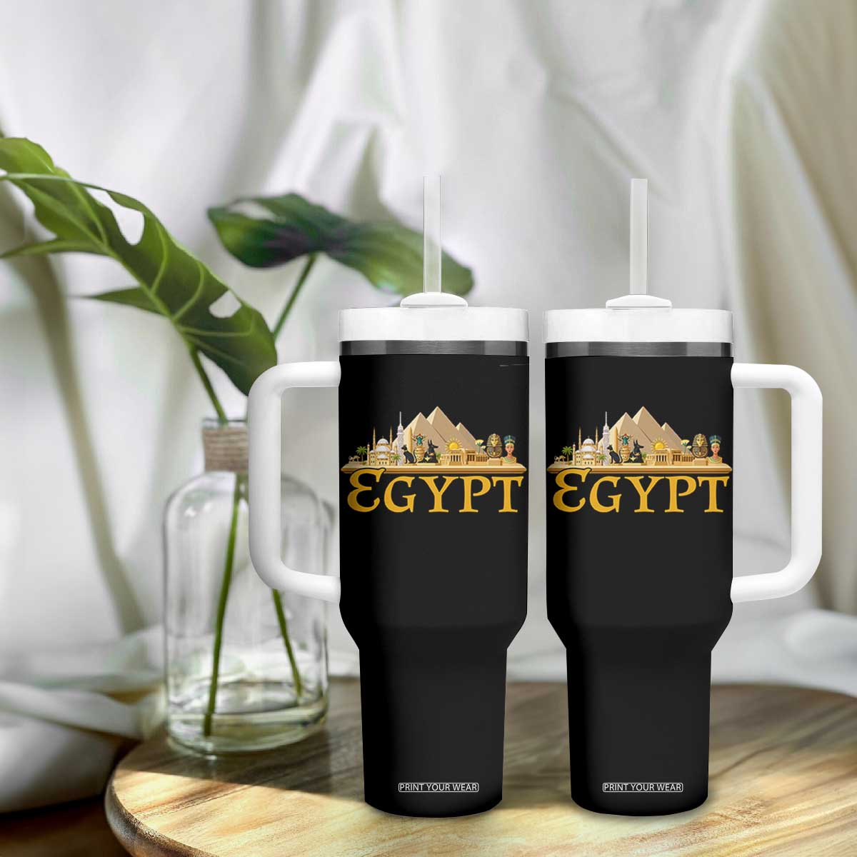 Ancient Egypt Pyramids Sphinx Graphic Tumbler With Handle Vintage Egypt Anubis History Buff Travel Souvenir TS02 Print Your Wear