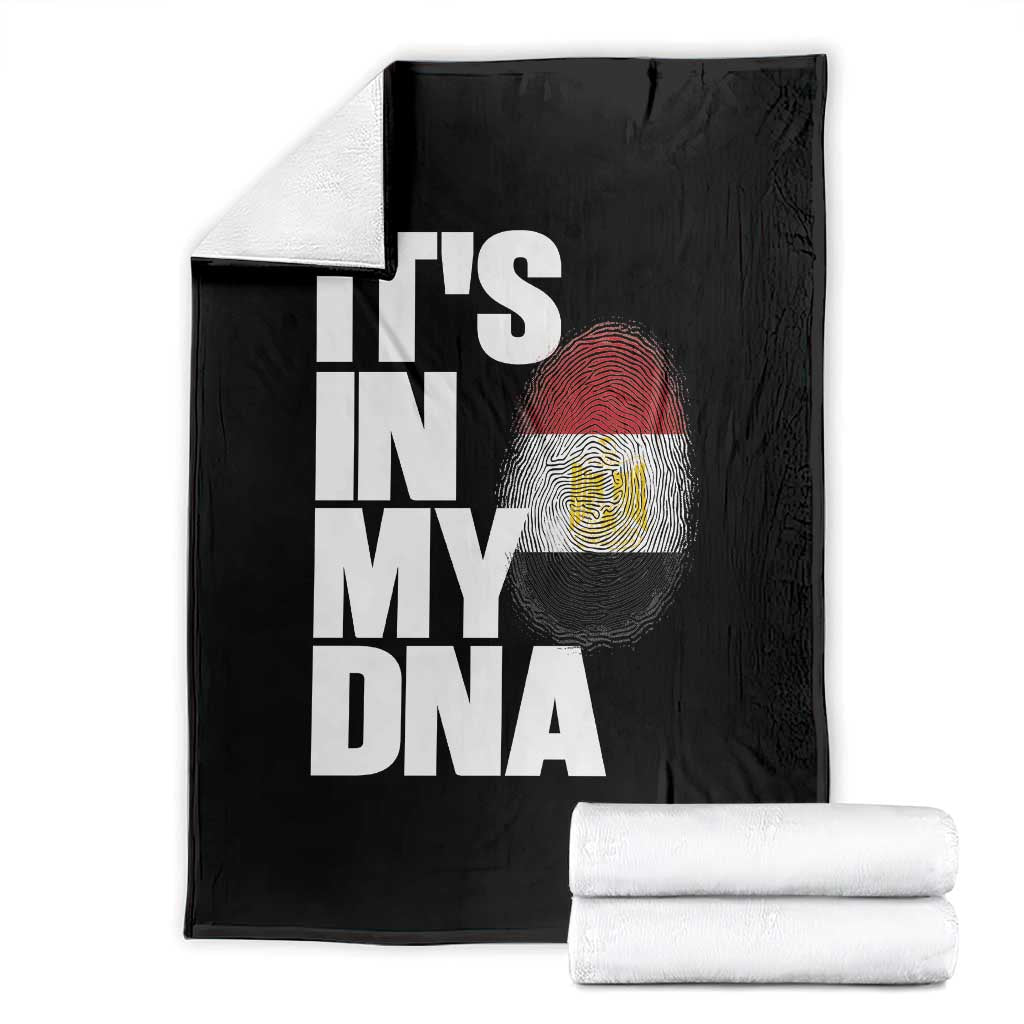 Egypt It's In My DNA Flag Fingerprint Graphic Throw Blanket Egyptian Heritage Pride Roots TS02 Black Print Your Wear