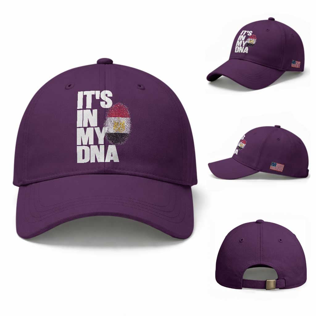 Egypt It's In My DNA Flag Fingerprint Graphic Baseball Cap Egyptian Heritage Pride Roots TS02 Baseball Cap Universal Fit Purple Print Your Wear