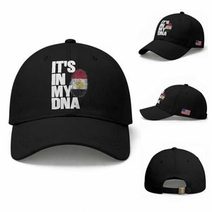 Egypt It's In My DNA Flag Fingerprint Graphic Baseball Cap Egyptian Heritage Pride Roots TS02 Baseball Cap Universal Fit Black Print Your Wear