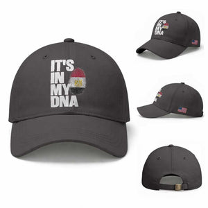Egypt It's In My DNA Flag Fingerprint Graphic Baseball Cap Egyptian Heritage Pride Roots TS02 Baseball Cap Universal Fit Dark Gray Print Your Wear