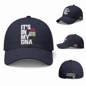 Egypt It's In My DNA Flag Fingerprint Graphic Baseball Cap Egyptian Heritage Pride Roots TS02 Baseball Cap Universal Fit Navy Print Your Wear
