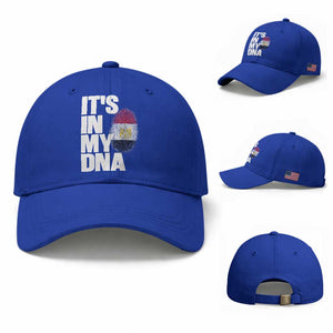Egypt It's In My DNA Flag Fingerprint Graphic Baseball Cap Egyptian Heritage Pride Roots TS02 Baseball Cap Universal Fit Royal Blue Print Your Wear