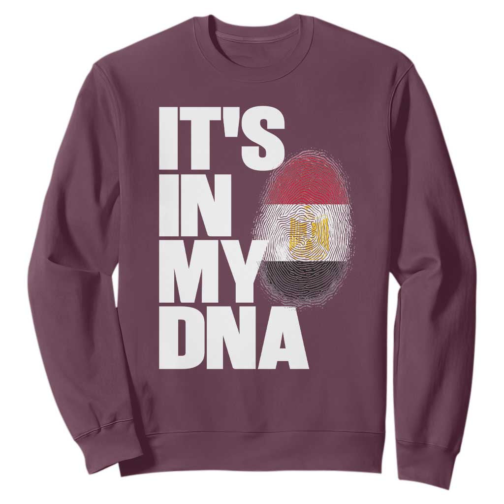 Egypt It's In My DNA Flag Fingerprint Graphic Sweatshirt Egyptian Heritage Pride Roots TS02 Maroon Print Your Wear
