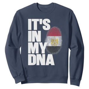 Egypt It's In My DNA Flag Fingerprint Graphic Sweatshirt Egyptian Heritage Pride Roots TS02 Navy Print Your Wear