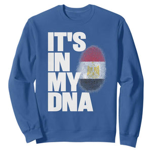 Egypt It's In My DNA Flag Fingerprint Graphic Sweatshirt Egyptian Heritage Pride Roots TS02 Royal Blue Print Your Wear