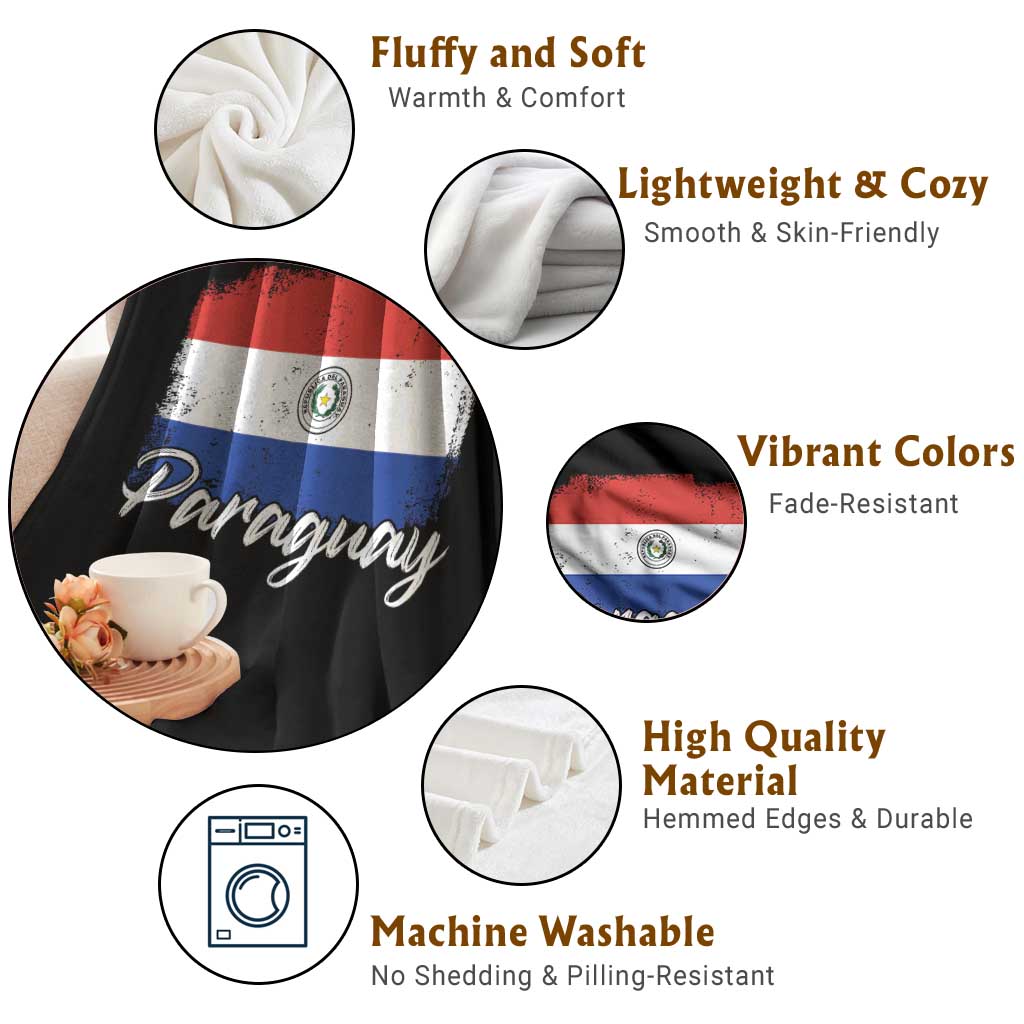 Vintage Paraguay Flag Paraguaya Heritage Pride Roots Throw Blanket TS02 Print Your Wear