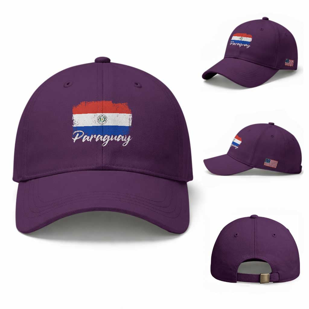 Vintage Paraguay Flag Paraguaya Heritage Pride Roots Baseball Cap TS02 Baseball Cap Universal Fit Purple Print Your Wear