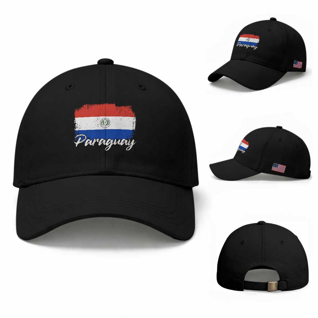 Vintage Paraguay Flag Paraguaya Heritage Pride Roots Baseball Cap TS02 Baseball Cap Universal Fit Black Print Your Wear