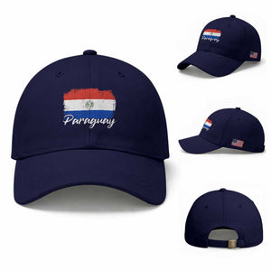 Vintage Paraguay Flag Paraguaya Heritage Pride Roots Baseball Cap TS02 Baseball Cap Universal Fit Dark Blue Print Your Wear