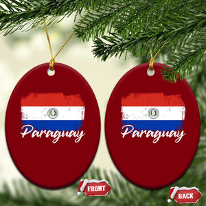 Vintage Paraguay Flag Paraguaya Heritage Pride Roots Ceramic Ornament TS02 Print Your Wear