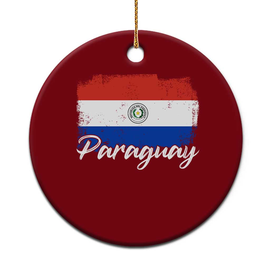 Vintage Paraguay Flag Paraguaya Heritage Pride Roots Ceramic Ornament TS02 1pc Red Print Your Wear