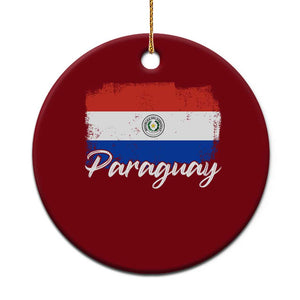 Vintage Paraguay Flag Paraguaya Heritage Pride Roots Ceramic Ornament TS02 1pc Red Print Your Wear