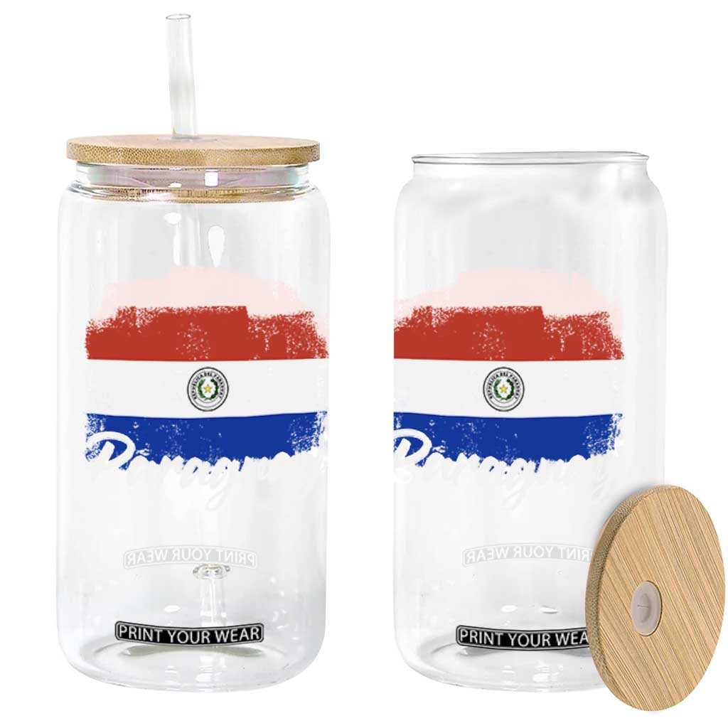 Vintage Paraguay Flag Paraguaya Heritage Pride Roots Glass Can TS02 Print Your Wear