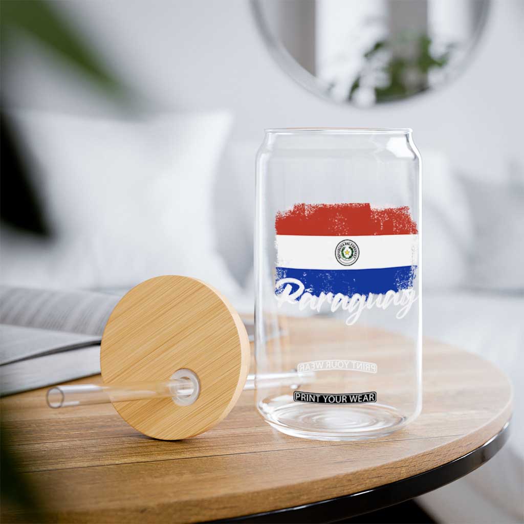 Vintage Paraguay Flag Paraguaya Heritage Pride Roots Glass Can TS02 Print Your Wear