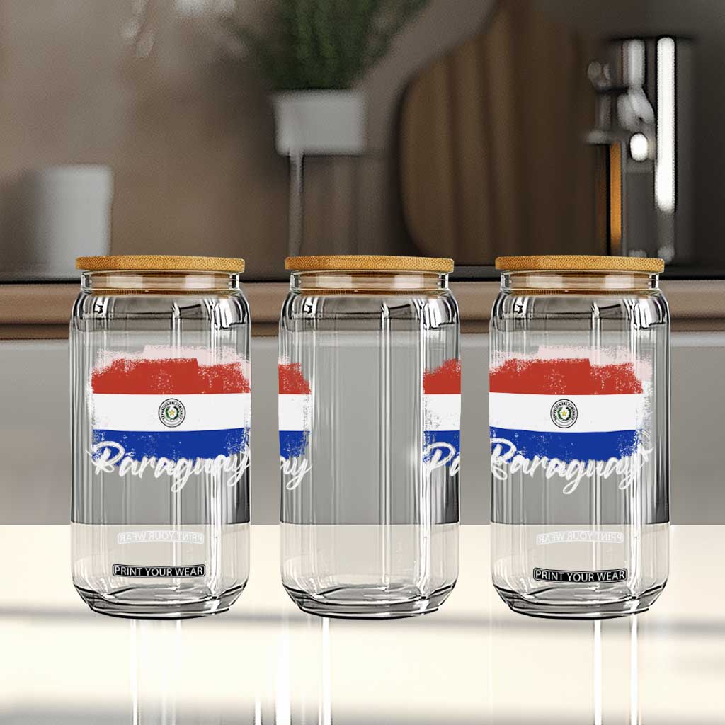 Vintage Paraguay Flag Paraguaya Heritage Pride Roots Glass Can TS02 Print Your Wear