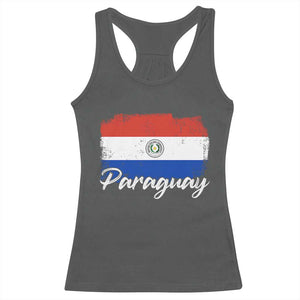 Vintage Paraguay Flag Paraguaya Heritage Pride Roots Racerback Tank Top TS02 Dark Heather Print Your Wear