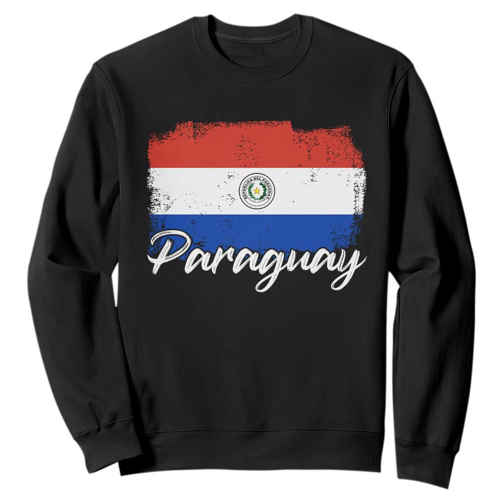 Vintage Paraguay Flag Paraguaya Heritage Pride Roots Sweatshirt TS02 Black Print Your Wear