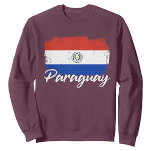 Vintage Paraguay Flag Paraguaya Heritage Pride Roots Sweatshirt TS02 Maroon Print Your Wear