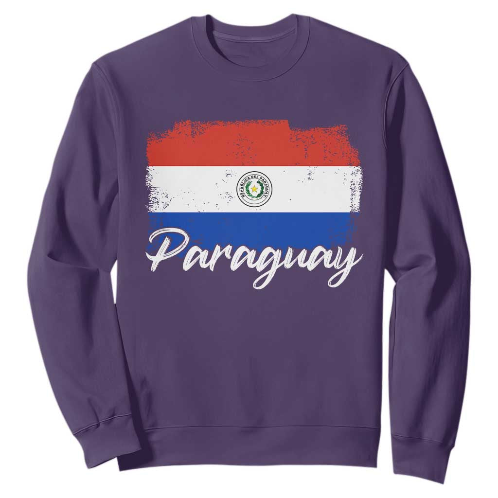 Vintage Paraguay Flag Paraguaya Heritage Pride Roots Sweatshirt TS02 Purple Print Your Wear