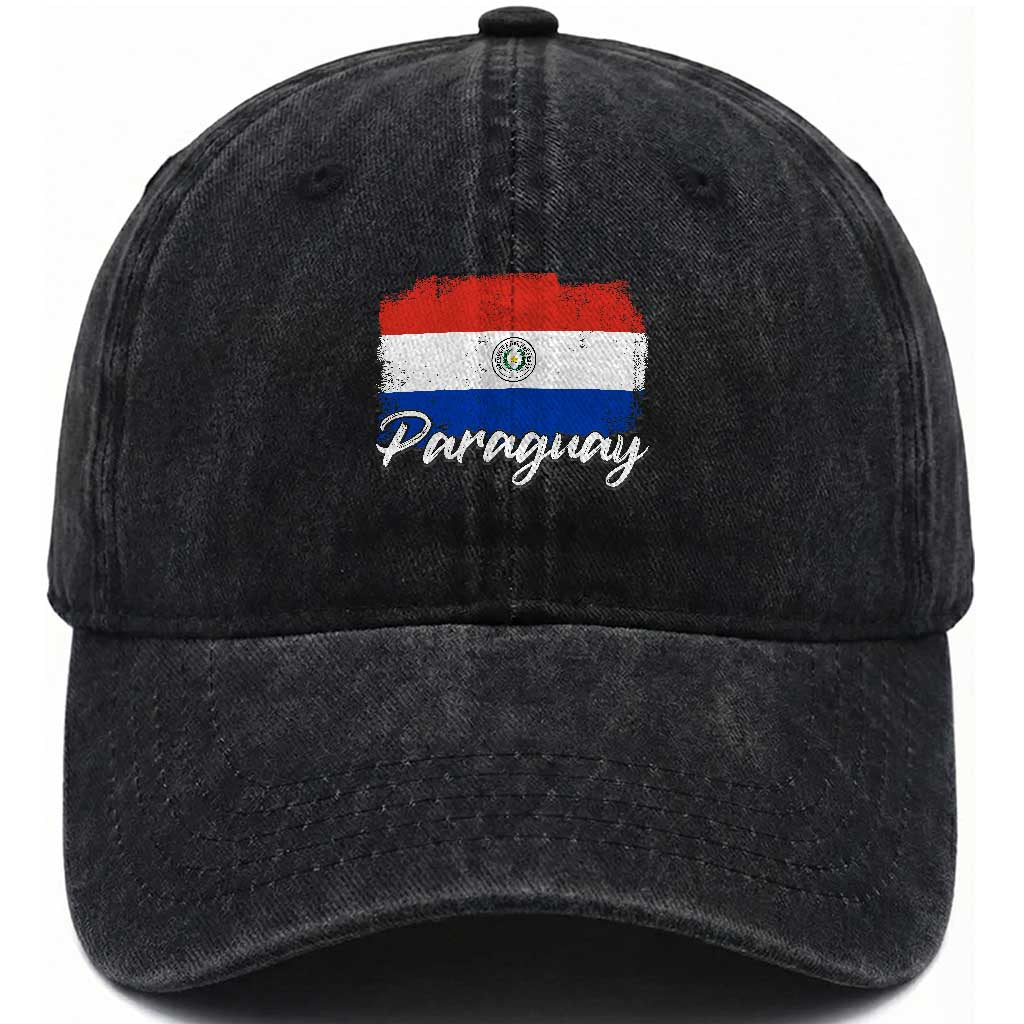 Vintage Paraguay Flag Paraguaya Heritage Pride Roots Washed Cotton Baseball Cap TS02 Print Your Wear
