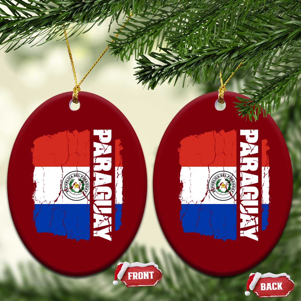 Paraguay Proud Roots Vintage Paraguaya Flag Heritage Pride Ceramic Ornament TS02 Print Your Wear