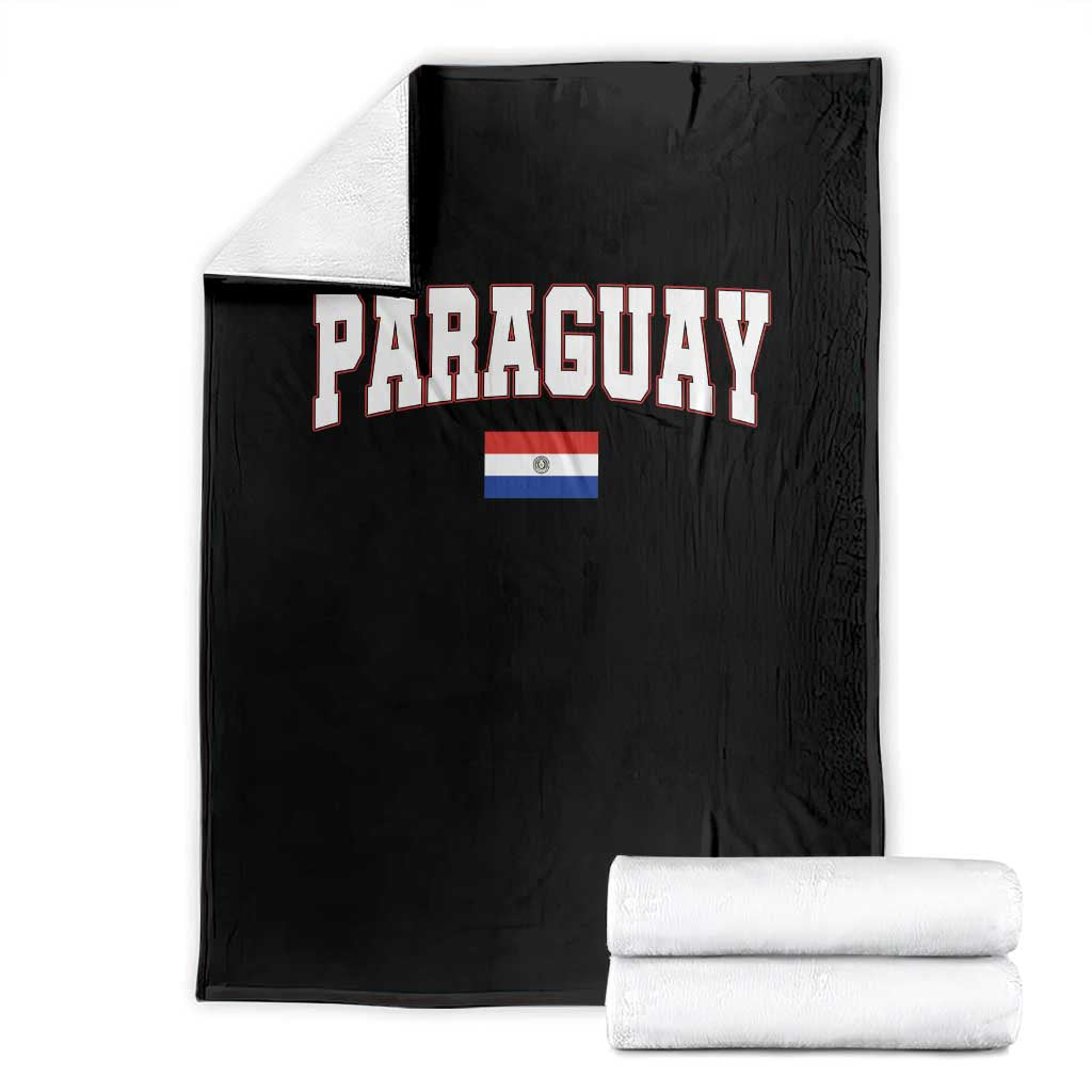 Paraguay Retro Athletic Varsity Style Throw Blanket Paraguaya Flag Country Pride Heritage TS02 Black Print Your Wear