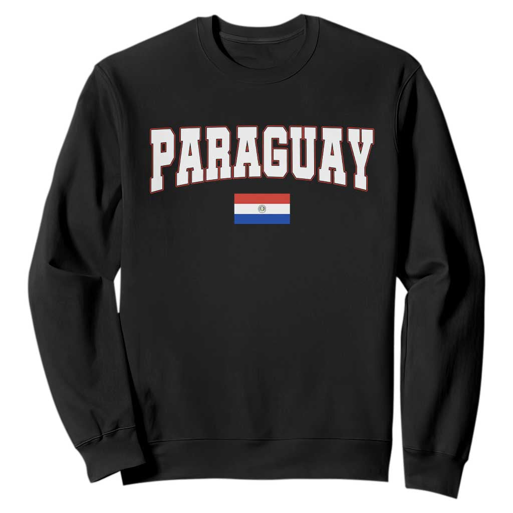 Paraguay Retro Athletic Varsity Style Sweatshirt Paraguaya Flag Country Pride Heritage TS02 Black Print Your Wear