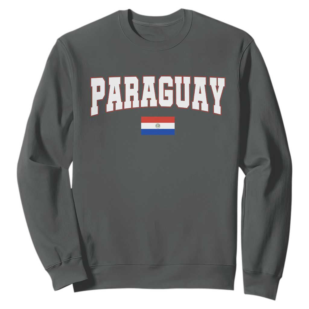 Paraguay Retro Athletic Varsity Style Sweatshirt Paraguaya Flag Country Pride Heritage TS02 Dark Heather Print Your Wear