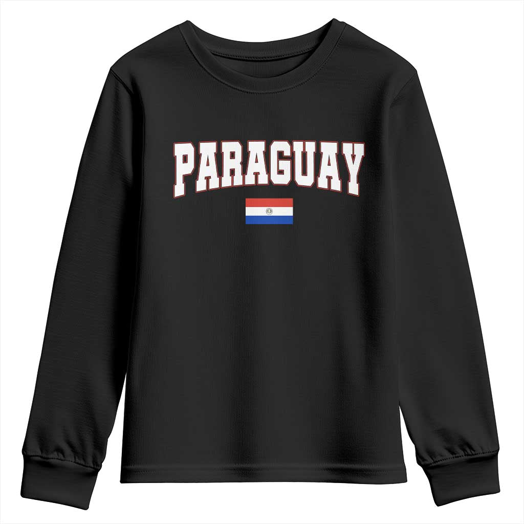 Paraguay Retro Athletic Varsity Style Youth Sweatshirt Paraguaya Flag Country Pride Heritage TS02 Black Print Your Wear