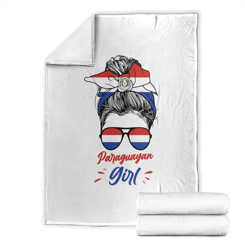 Proud Paraguayan Girl Messy Bun Bandana Aviator Sunglasses Throw Blanket Paraguay Heritage Roots HispanicLatina Pride TS02 White Print Your Wear