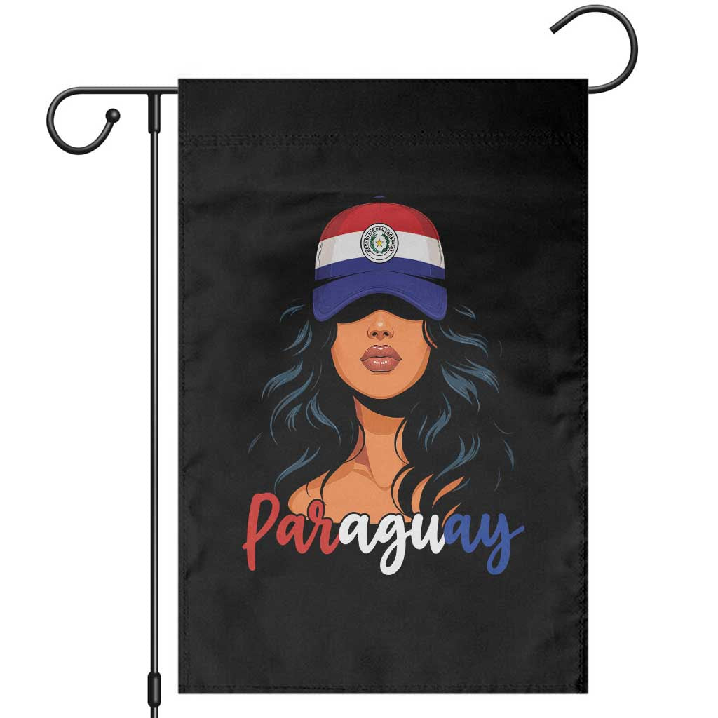 Proud Paraguayan Woman Melanin Curls Afro Latina Garden Flag Paraguay Flag Roots Hispanic Heritage Pride TS02 Black Print Your Wear