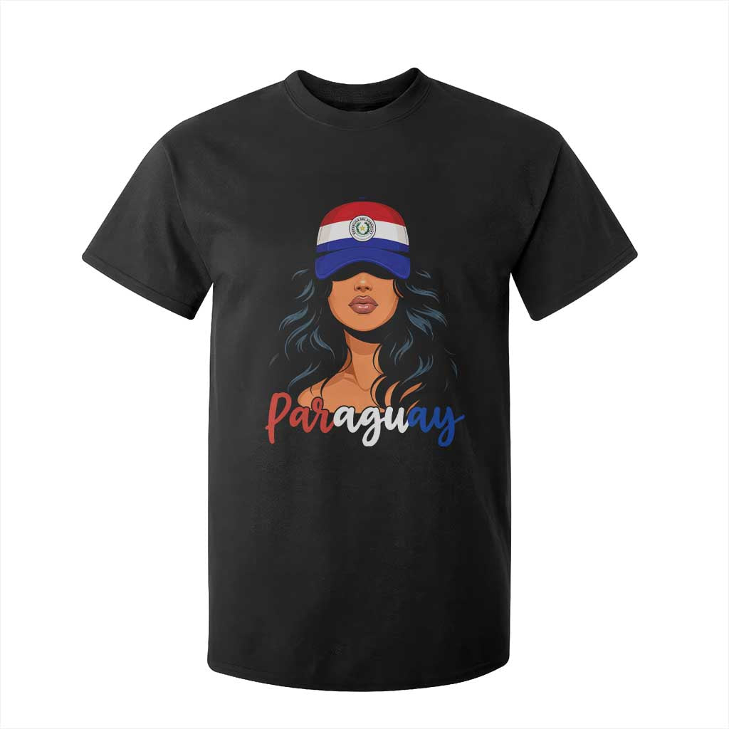 Proud Paraguayan Woman Melanin Curls Afro Latina T Shirt For Kid Paraguay Flag Roots Hispanic Heritage Pride TS02 Black Print Your Wear
