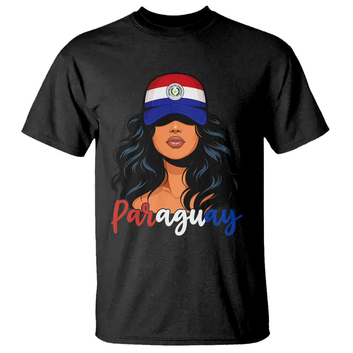 Proud Paraguayan Woman Melanin Curls Afro Latina T Shirt Paraguay Flag Roots Hispanic Heritage Pride TS02 Black Print Your Wear