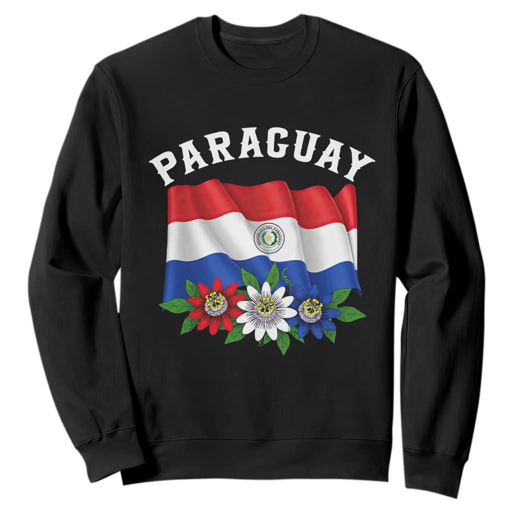 Paraguay Flag Passion Flower Mburucuya Graphic Sweatshirt Paraguaya Hispanic Latino Heritage Cultura Pride TS02 Black Print Your Wear
