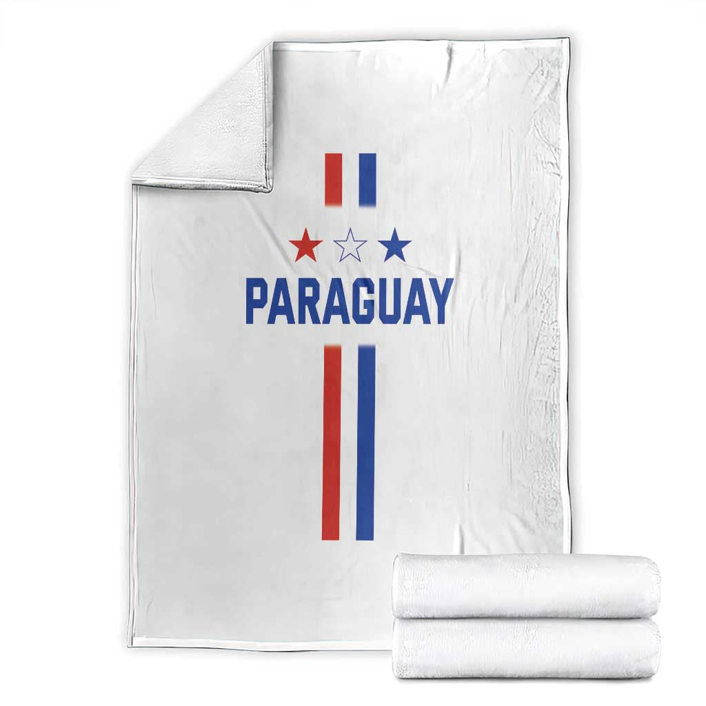 Paraguay Flag Soccer Jersey Style Graphic Throw Blanket Patriotic Paraguaya Pride Football Fans Sports Spirit TS02 White Print Your Wear