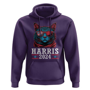 Harris 2024 Hoodie Childless Cat Lady For President American Flag TS02 Purple Print Your Wear