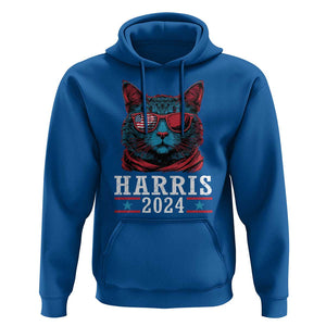 Harris 2024 Hoodie Childless Cat Lady For President American Flag TS02 Royal Blue Print Your Wear