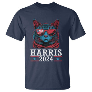 Harris 2024 T Shirt Childless Cat Lady For President American Flag TS02 Navy Print Your Wear