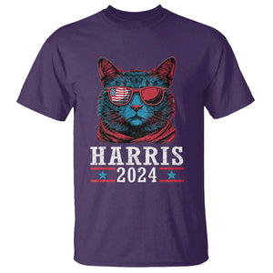 Harris 2024 T Shirt Childless Cat Lady For President American Flag TS02 Purple Print Your Wear