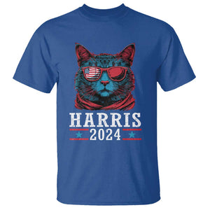 Harris 2024 T Shirt Childless Cat Lady For President American Flag TS02 Royal Blue Print Your Wear