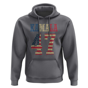 Kamala 47 Hoodie Harris 2024 For President Retro American Flag TS02 Charcoal Print Your Wear