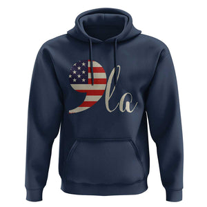 Harris 2024 Hoodie Comma La Kamala For President Retro American Flag TS02 Navy Print Your Wear