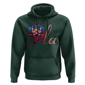 Harris 2024 Hoodie Comma La President Kamala For Potus Lotus TS02 Dark Forest Green Print Your Wear