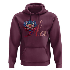 Harris 2024 Hoodie Comma La President Kamala For Potus Lotus TS02 Maroon Print Your Wear