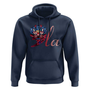 Harris 2024 Hoodie Comma La President Kamala For Potus Lotus TS02 Navy Print Your Wear