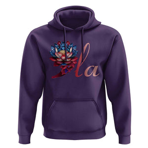 Harris 2024 Hoodie Comma La President Kamala For Potus Lotus TS02 Purple Print Your Wear