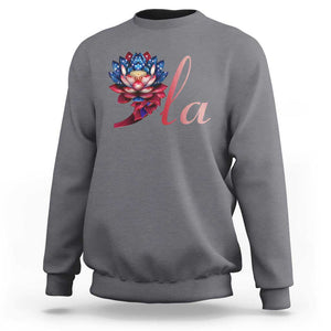 Harris 2024 Sweatshirt Comma La President Kamala For Potus Lotus TS02 Charcoal Print Your Wear